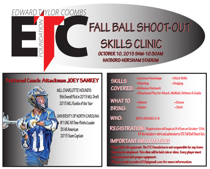 A ETC fall ball shoot-out skills clinic poster